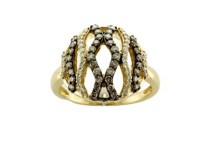 Le Vian Grand Sample Sale Ring featuring Chocolate Diamonds, Vanilla Diamonds set in 14K Yellow Gold - BirthStone.com