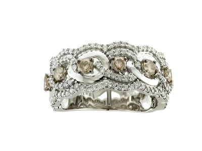 Le Vian Grand Sample Sale Ring featuring Chocolate Diamonds, Vanilla Diamonds set in 14K White Gold - BirthStone.com