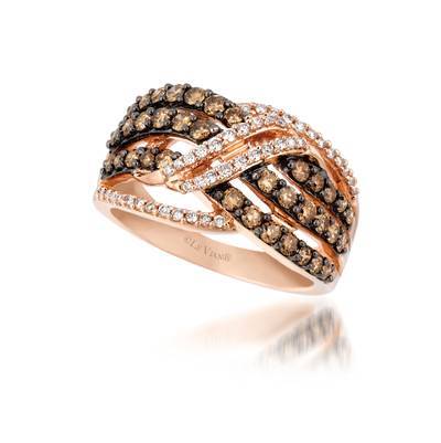 14K STRAWBERRY GOLD DIAMOND  RING