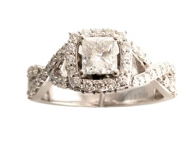 Le Vian Bridal Ring featuring Vanilla Diamonds, Chocolate Diamonds set in 14K White Gold - BirthStone.com