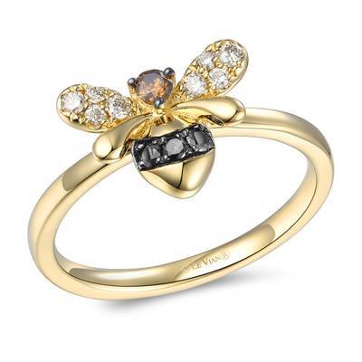 LeVian Ring featuring 1/6 cts. Nude Diamonds, 1/8 cts. Chocolate Diamonds set in 14K White Gold - BirthStone.com