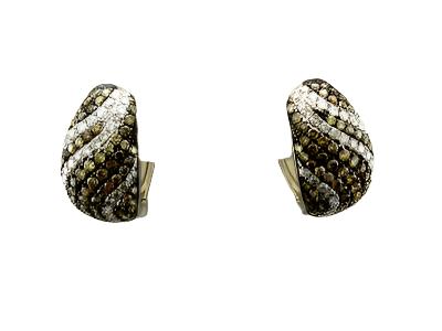 Le Vian Earrings featuring White Diamonds, Chocolate Diamonds set in 14K White Gold - BirthStone.com