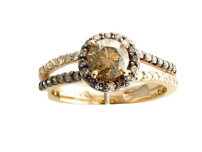 Le Vian Ring featuring Chocolate Diamonds, White Diamonds set in 14K Yellow Gold - BirthStone.com