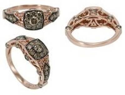 Le Vian Chocolatier Ring featuring Chocolate Diamonds, White Diamonds set in 14K Rose Gold - BirthStone.com