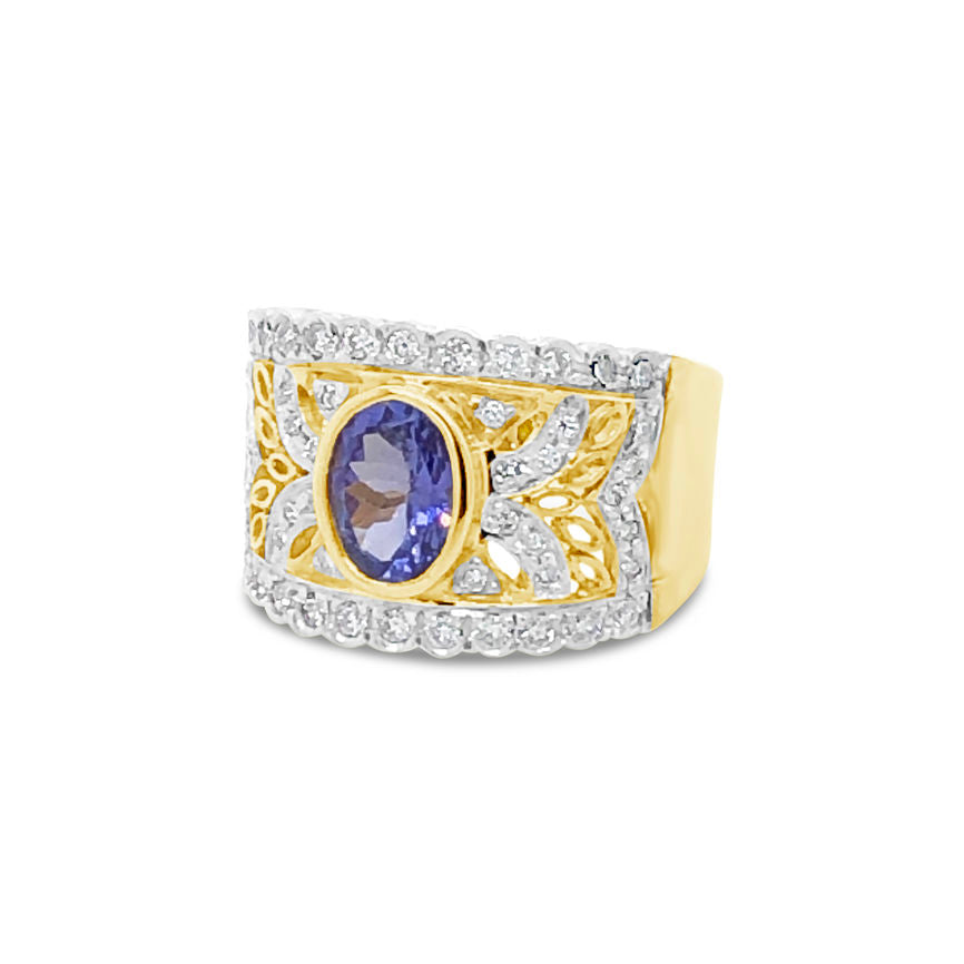 Le Vian Ring featuring Blueberry Tanzanite  set in 18K Yellow Gold - BirthStone.com