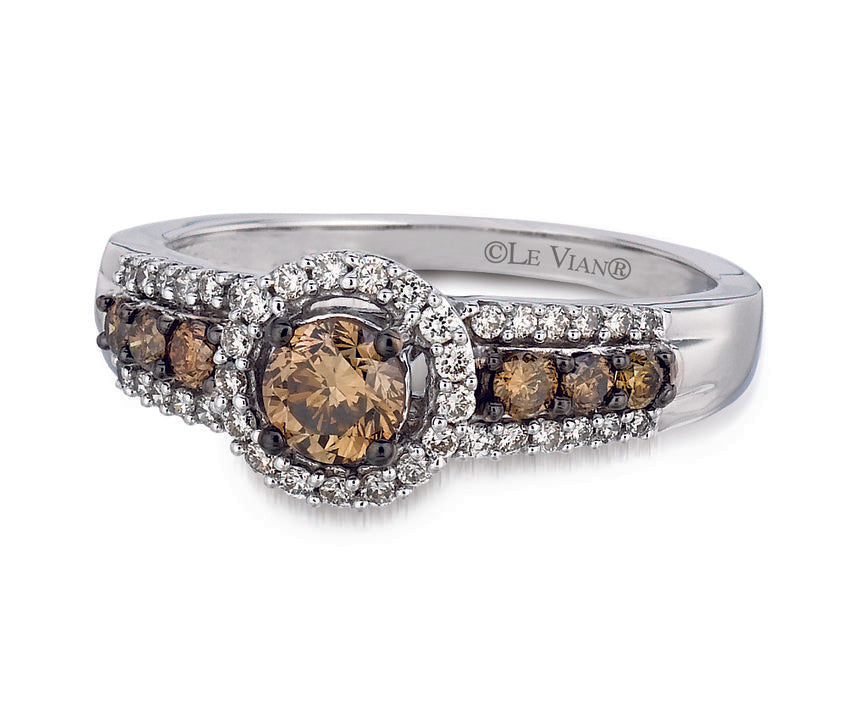 Le Vian Chocolatier Ring featuring Chocolate Diamonds, White Diamonds set in 14K White Gold - BirthStone.com