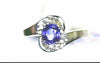 14K WHITE GOLD DIAMOND CEYLON SAPPHIRE RING