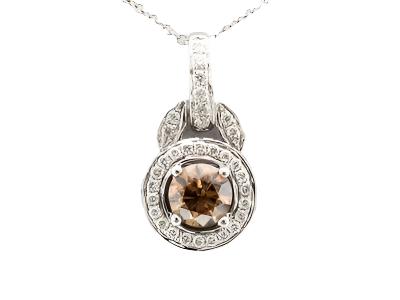 Le Vian Pendant featuring Chocolate Diamonds, White Diamonds set in 18K White Gold - BirthStone.com