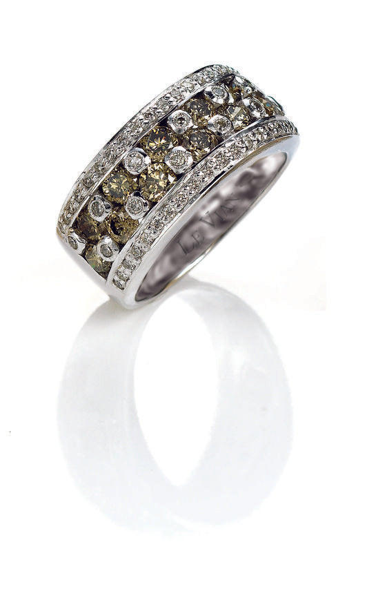 Le Vian Ring featuring Chocolate Diamonds, White Diamonds set in 18K White Gold - BirthStone.com