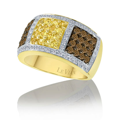 Le Vian Ring featuring Yellow Sapphire Chocolate Diamonds, White Diamonds set in 14K Yellow Gold - BirthStone.com