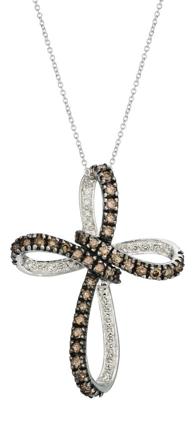 Le Vian Pendant featuring Chocolate Diamonds, White Diamonds set in 14K White Gold - BirthStone.com