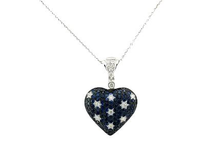 Le Vian Pendant featuring Blueberry Sapphire White Diamonds set in 14K White Gold - BirthStone.com