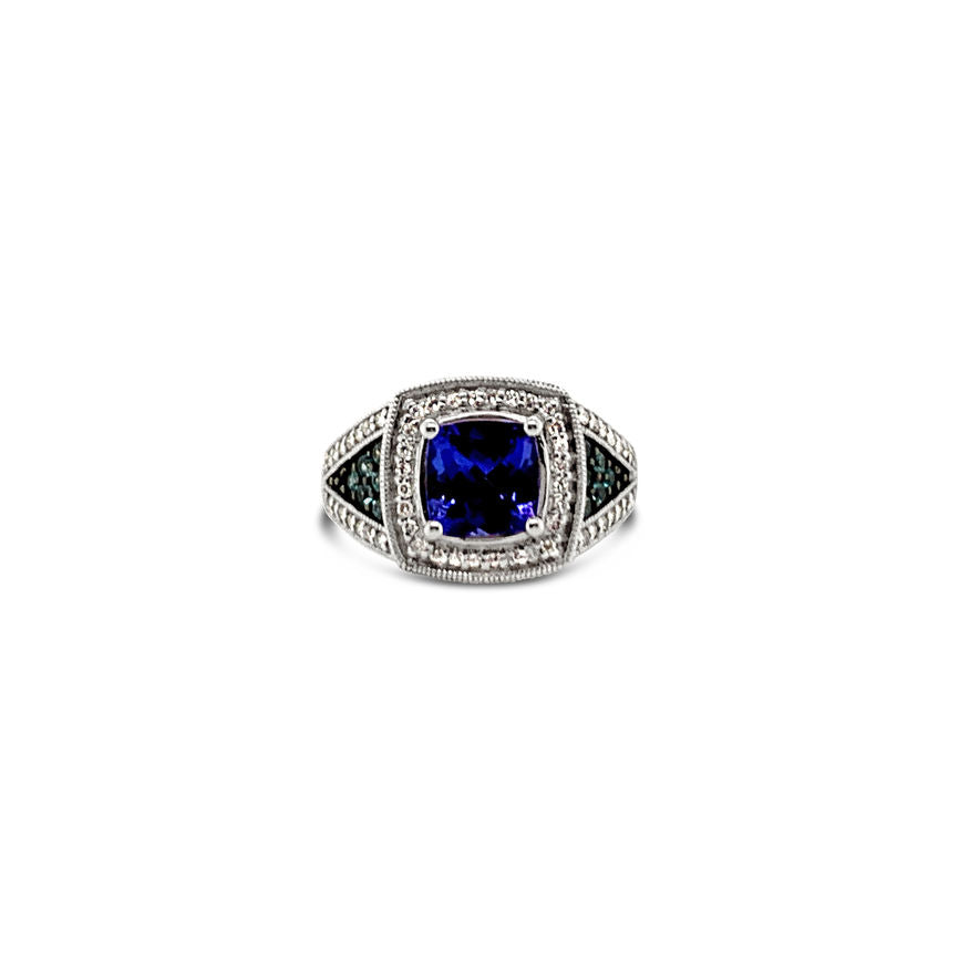 Le Vian Ring featuring Blueberry Tanzanite, Blueberry Zircon White Diamonds set in 14K White Gold - BirthStone.com