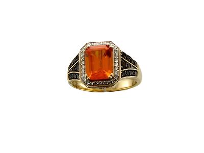 Le Vian Ring featuring Spessartite, Chocolate Quartz White Diamonds set in 14K Yellow Gold - BirthStone.com