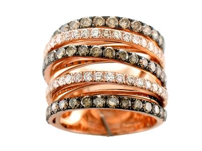 Le Vian Chocolatier Ring featuring Chocolate Diamonds, White Diamonds set in 14K Rose Gold - BirthStone.com