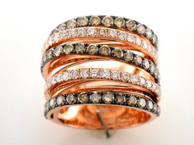 14K STRAWBERRY GOLD DIAMOND  RING