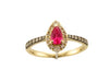 14K YELLOW GOLD DIAMOND RUBY RING