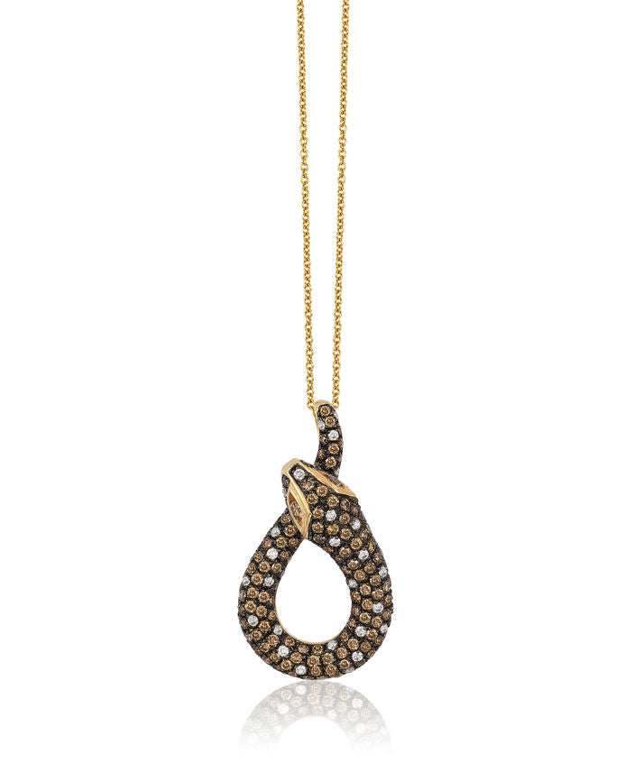 Le Vian Pendant featuring Chocolate Diamonds, White Diamonds set in 14K Yellow Gold - BirthStone.com