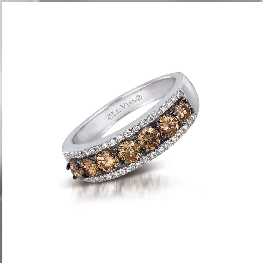 Le Vian Ring featuring Chocolate Diamonds, White Diamonds set in 14K White Gold - BirthStone.com