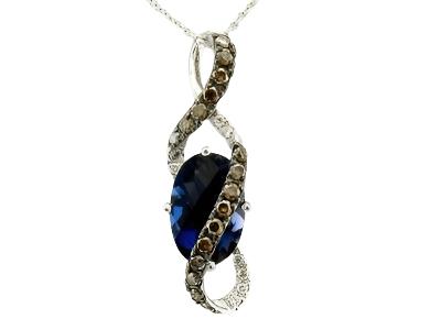 Le Vian Pendant featuring Iolite Chocolate Diamonds, White Diamonds set in 14K White Gold - BirthStone.com