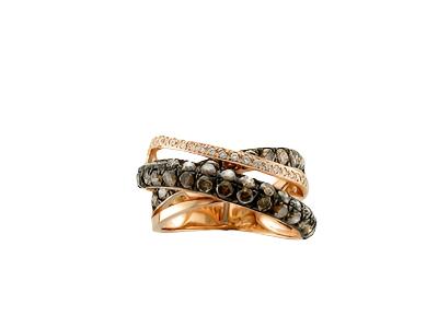 Le Vian Ring featuring Chocolate Diamonds, White Diamonds set in 14K Rose Gold - BirthStone.com