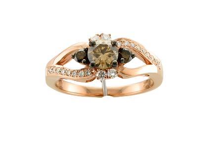 Le Vian Ring featuring Chocolate Diamonds, White Diamonds set in 14K Rose Gold - BirthStone.com