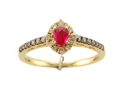 14K YELLOW GOLD DIAMOND RUBY RING