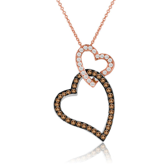 Le Vian Pendant featuring Chocolate Diamonds, White Diamonds set in 14K Two Tone Gold - BirthStone.com