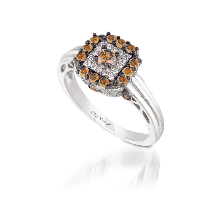 Le Vian Ring featuring Chocolate Diamonds, White Diamonds set in 14K White Gold - BirthStone.com