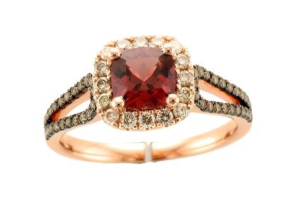 Le Vian Ring featuring Raspberry Rhodolite Nude Diamonds, Chocolate Diamonds set in 14K Rose Gold - BirthStone.com