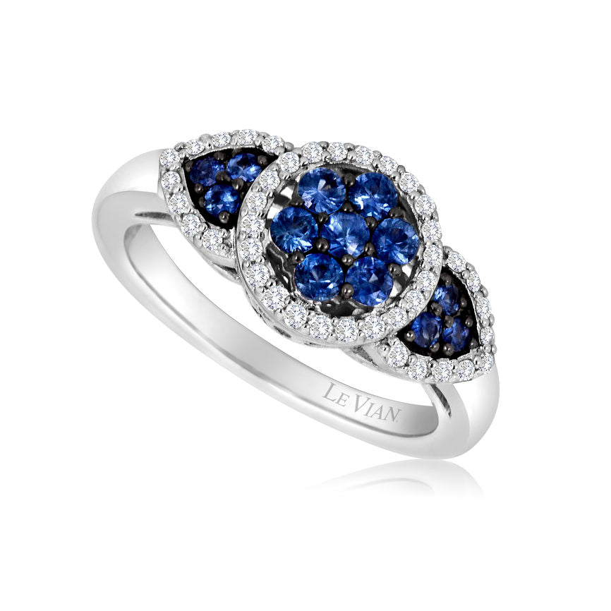 Le Vian Ring featuring Cornflower Sapphire White Diamonds set in 14K White Gold - BirthStone.com