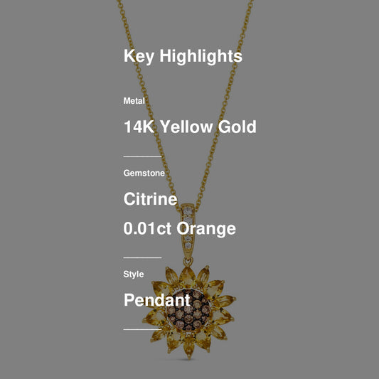 Le Vian Pendant featuring Cinnamon Citrine Nude Diamonds, Chocolate Diamonds set in 14K Yellow Gold