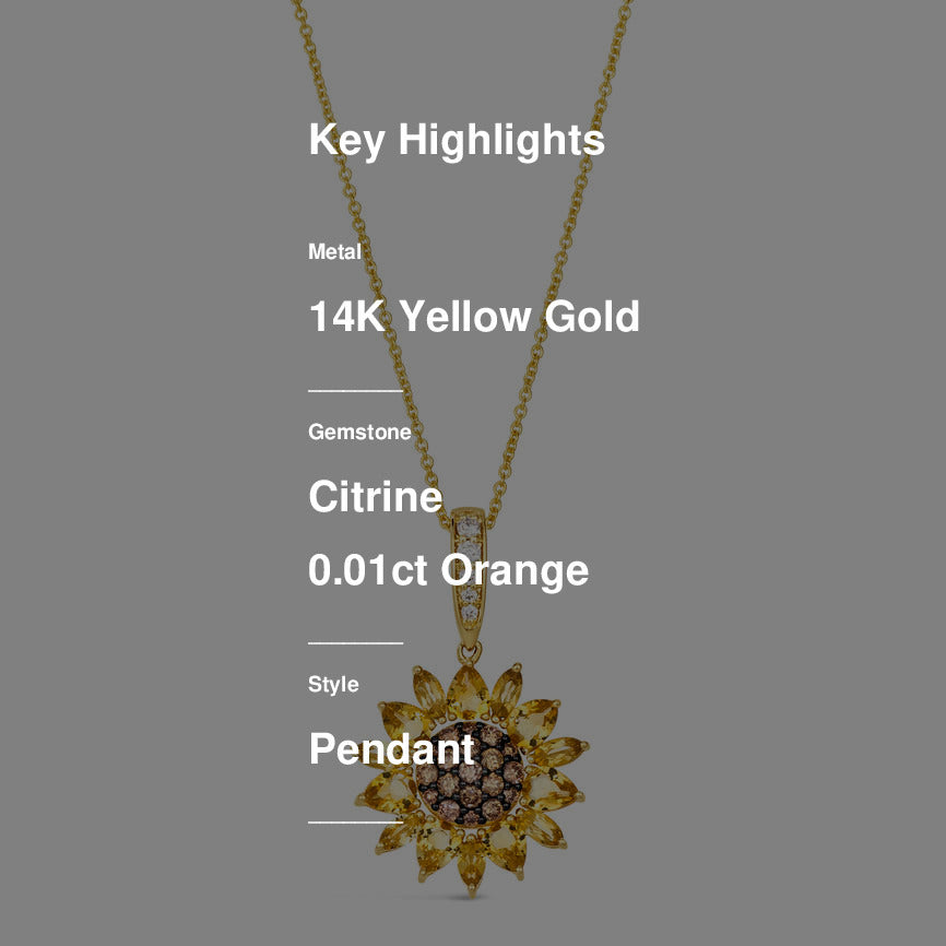 Le Vian Pendant featuring Cinnamon Citrine Nude Diamonds, Chocolate Diamonds set in 14K Yellow Gold