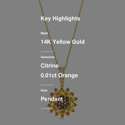 Le Vian Pendant featuring Cinnamon Citrine Nude Diamonds, Chocolate Diamonds set in 14K Yellow Gold