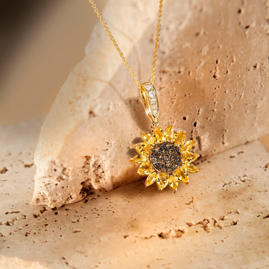 Le Vian Pendant featuring Cinnamon Citrine Nude Diamonds, Chocolate Diamonds set in 14K Yellow Gold - BirthStone.com