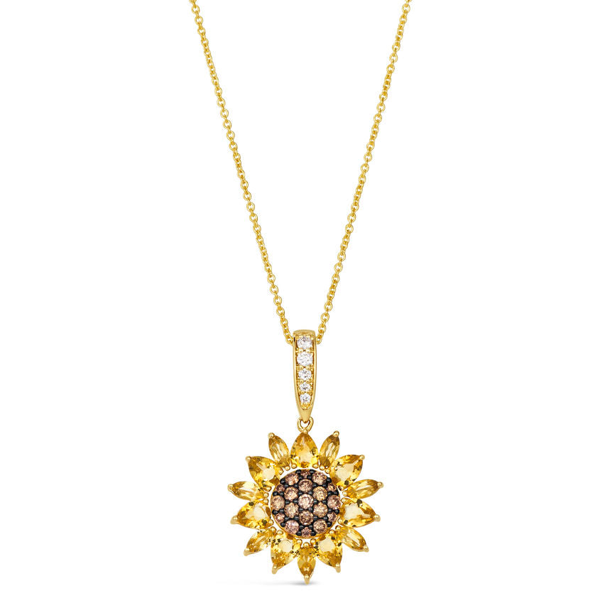 Le Vian Pendant featuring Cinnamon Citrine Nude Diamonds, Chocolate Diamonds set in 14K Yellow Gold - BirthStone.com