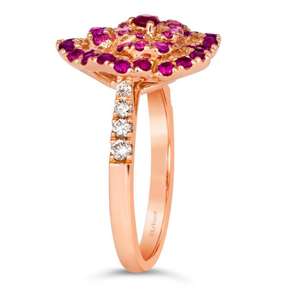 Le Vian Ring featuring Passion Ruby, Bubble Gum Pink Sapphire Nude Diamonds set in 14K Rose Gold - BirthStone.com