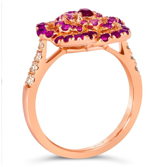 Le Vian Ring featuring Passion Ruby, Bubble Gum Pink Sapphire Nude Diamonds set in 14K Rose Gold