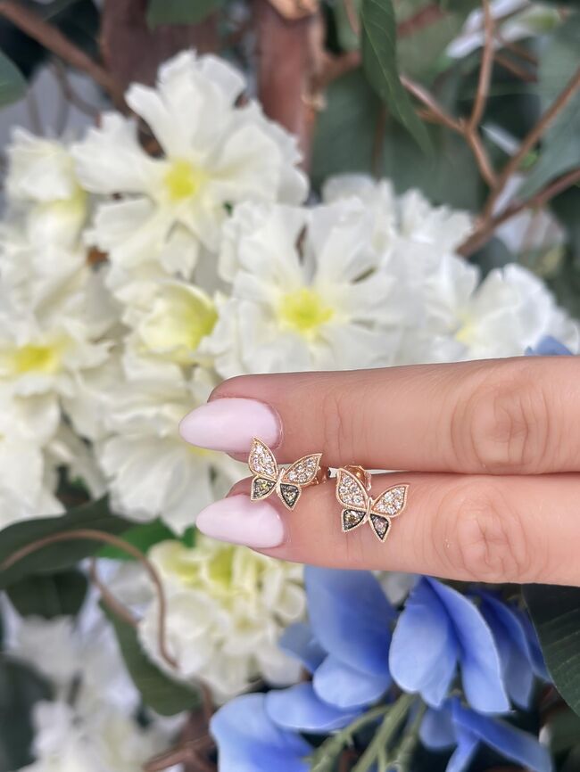 Le Vian Earrings featuring Chocolate Diamonds, Nude Diamonds set in 14K Rose Gold