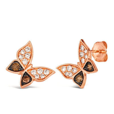 14K STRAWBERRY GOLD DIAMOND  EARRINGS