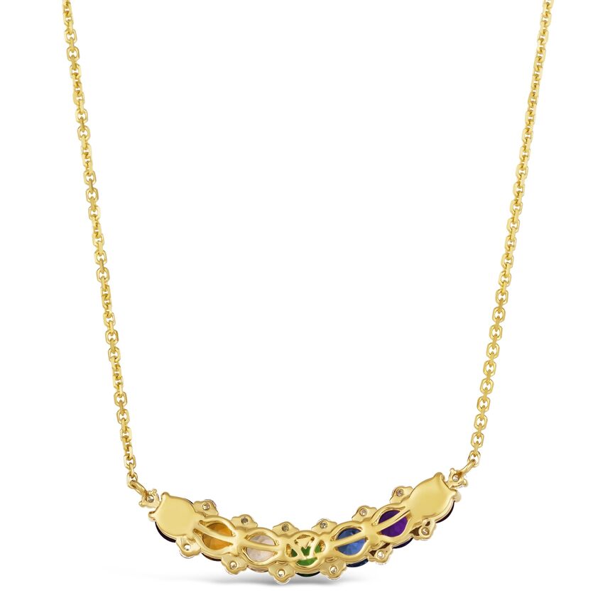 Le Vian Necklace featuring Raspberry Rhodolite, Blueberry Sapphire, Forest Green Tsavorite, Passion Fruit Tourmaline, Grape Amethyst, Light Citrine, Cinnamon Citrine Nude Diamonds set in 14K Yellow Gold