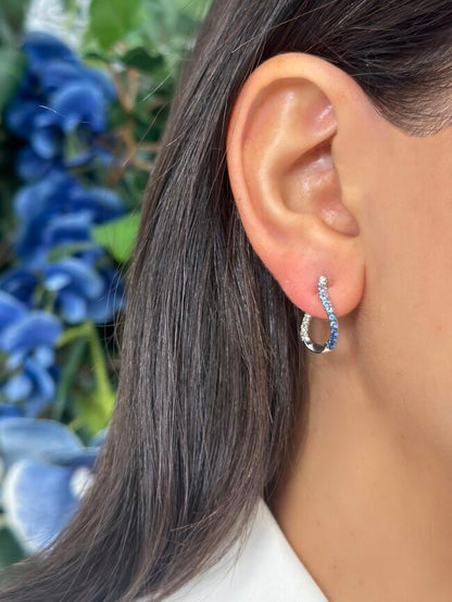 Le Vian Ombre Earrings featuring Denim Ombré, White Sapphire Nude Diamonds set in 14K White Gold