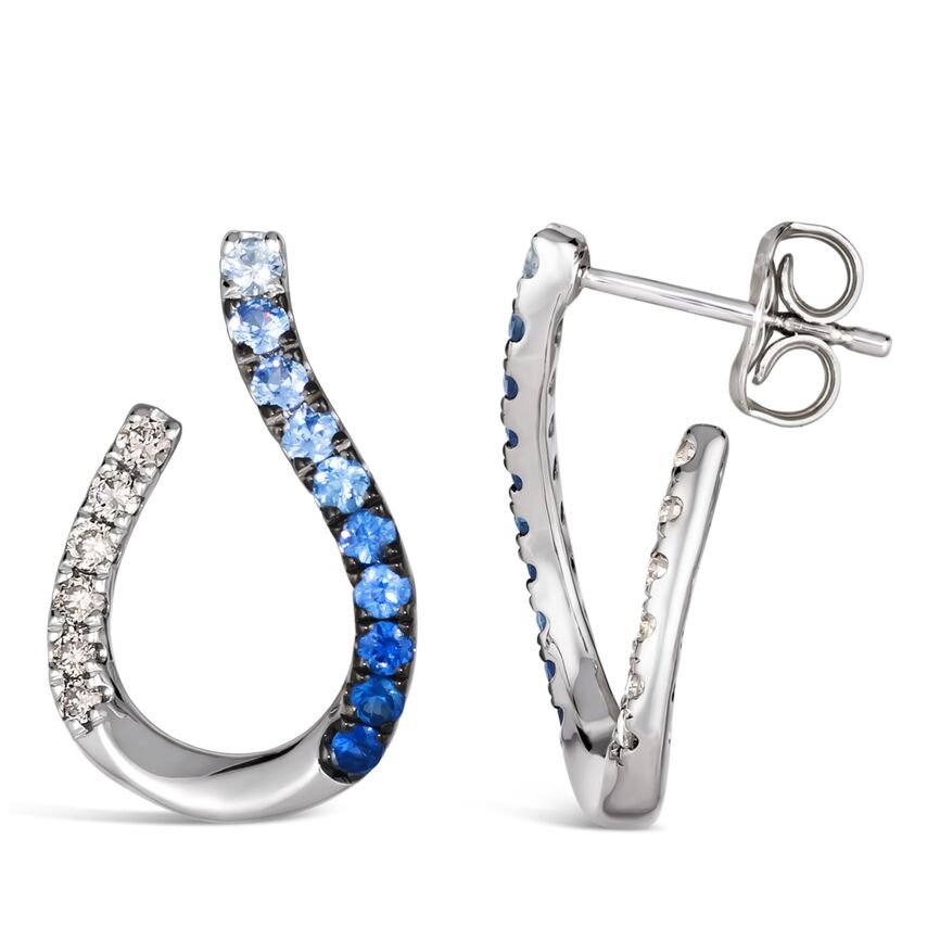 Le Vian Ombre Earrings featuring Denim Ombré, White Sapphire Nude Diamonds set in 14K White Gold