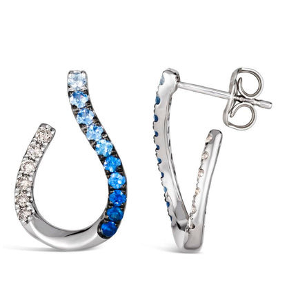 Le Vian Ombre Earrings featuring Denim Ombré, White Sapphire Nude Diamonds set in 14K White Gold