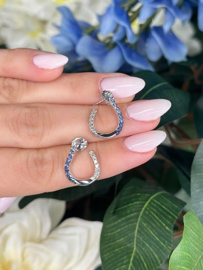 Le Vian Ombre Earrings featuring Denim Ombré, White Sapphire Nude Diamonds set in 14K White Gold
