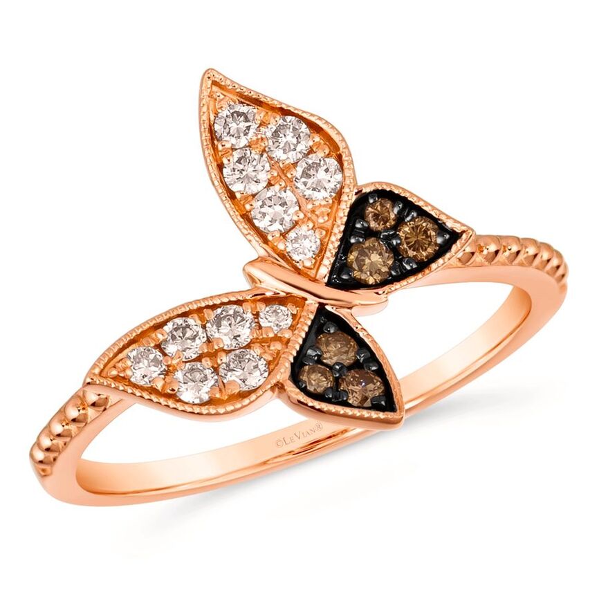 14K STRAWBERRY GOLD DIAMOND  RING