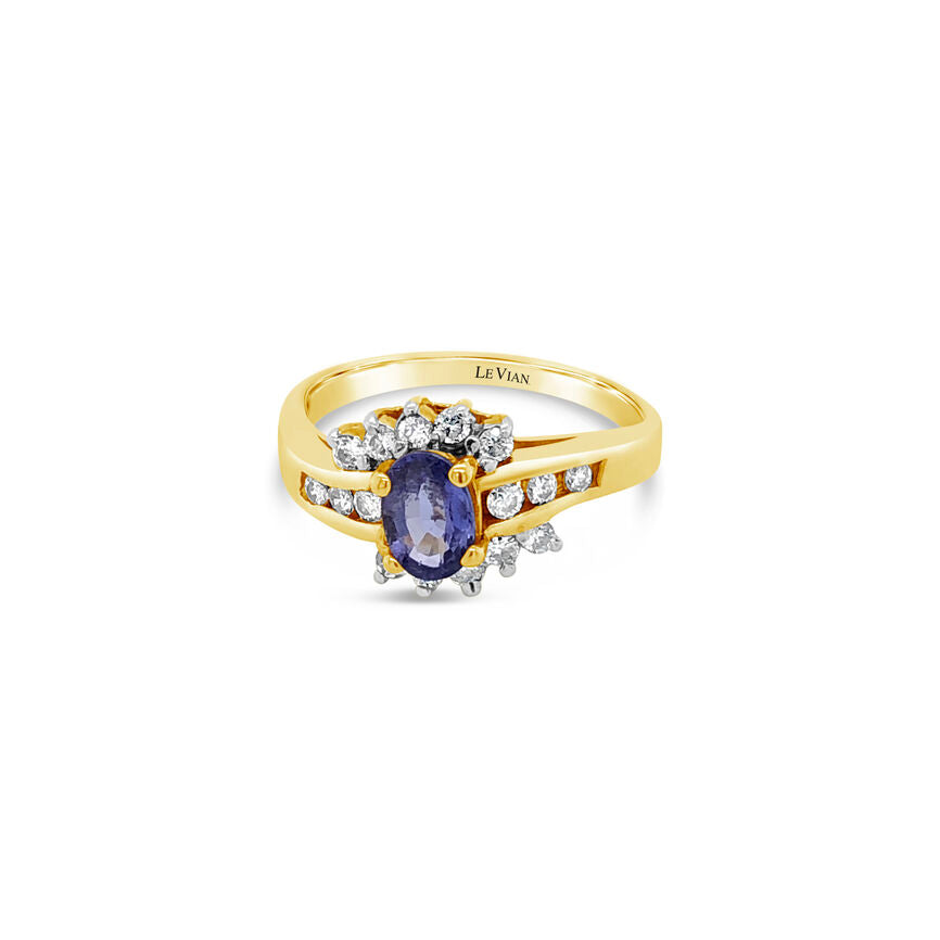 Le Vian Grand Sample Sale Ring featuring Blueberry Tanzanite  set in 14K Yellow Gold - BirthStone.com