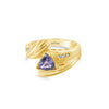 14K YELLOW GOLD DIAMOND TANZANITE RING