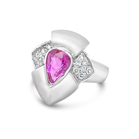 Le Vian Grand Sample Sale Ring featuring Bubble Gum Pink Sapphire  set in 18K White Gold - BirthStone.com