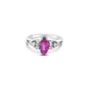 14K WHITE GOLD DIAMOND PINK SAPPHIRE RING